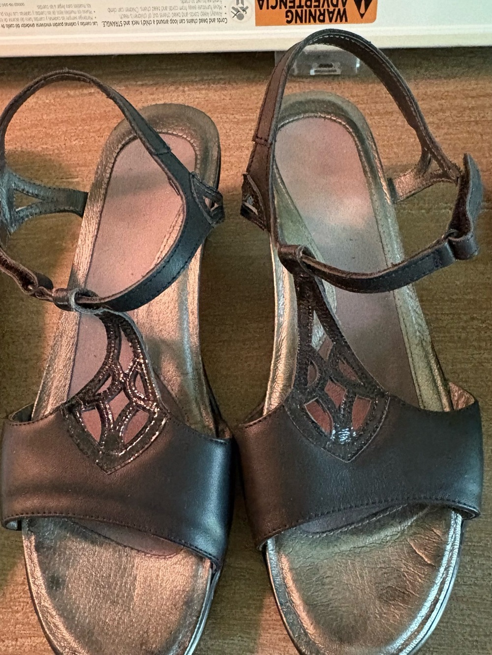 Women's NAOT Black Leather Slingback Sandals, 40